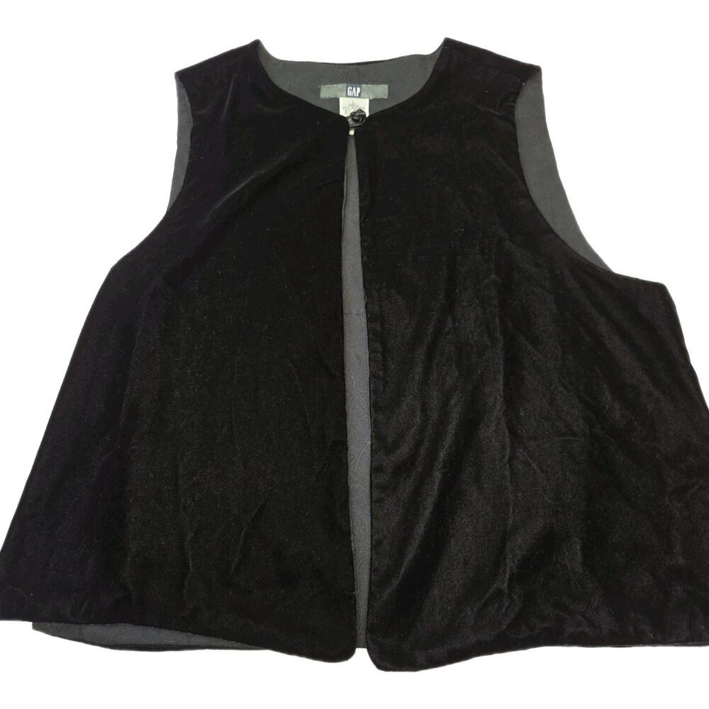 VINTAGE 90's GAP Black VELVET Vest Size Large EUC CLEAN